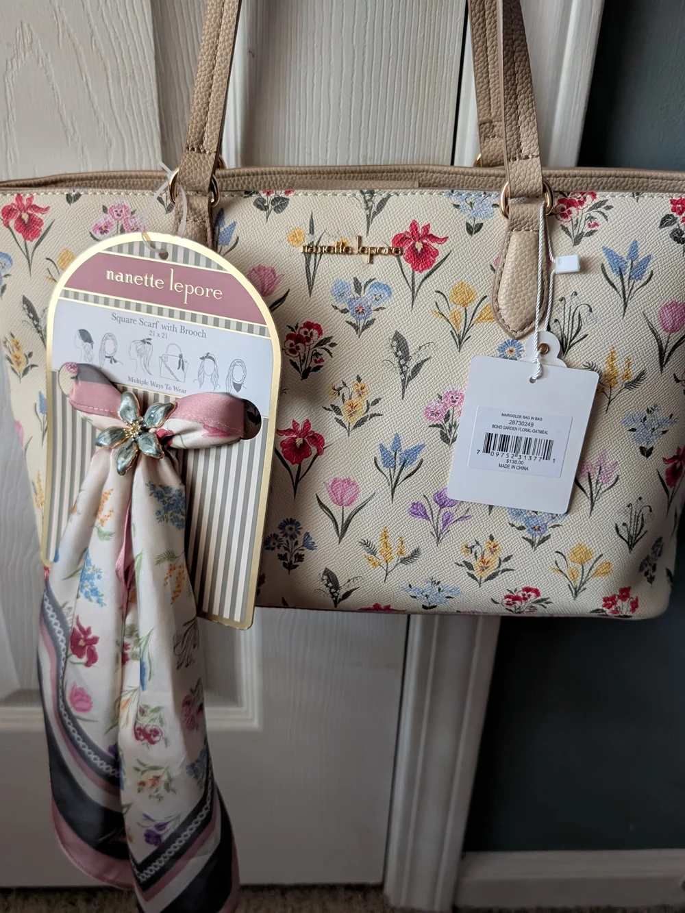 Nanette Lepore Floral Tote with Scarf